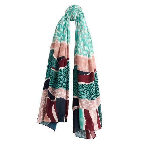 White Stuff Abstract Patchwork Scarf